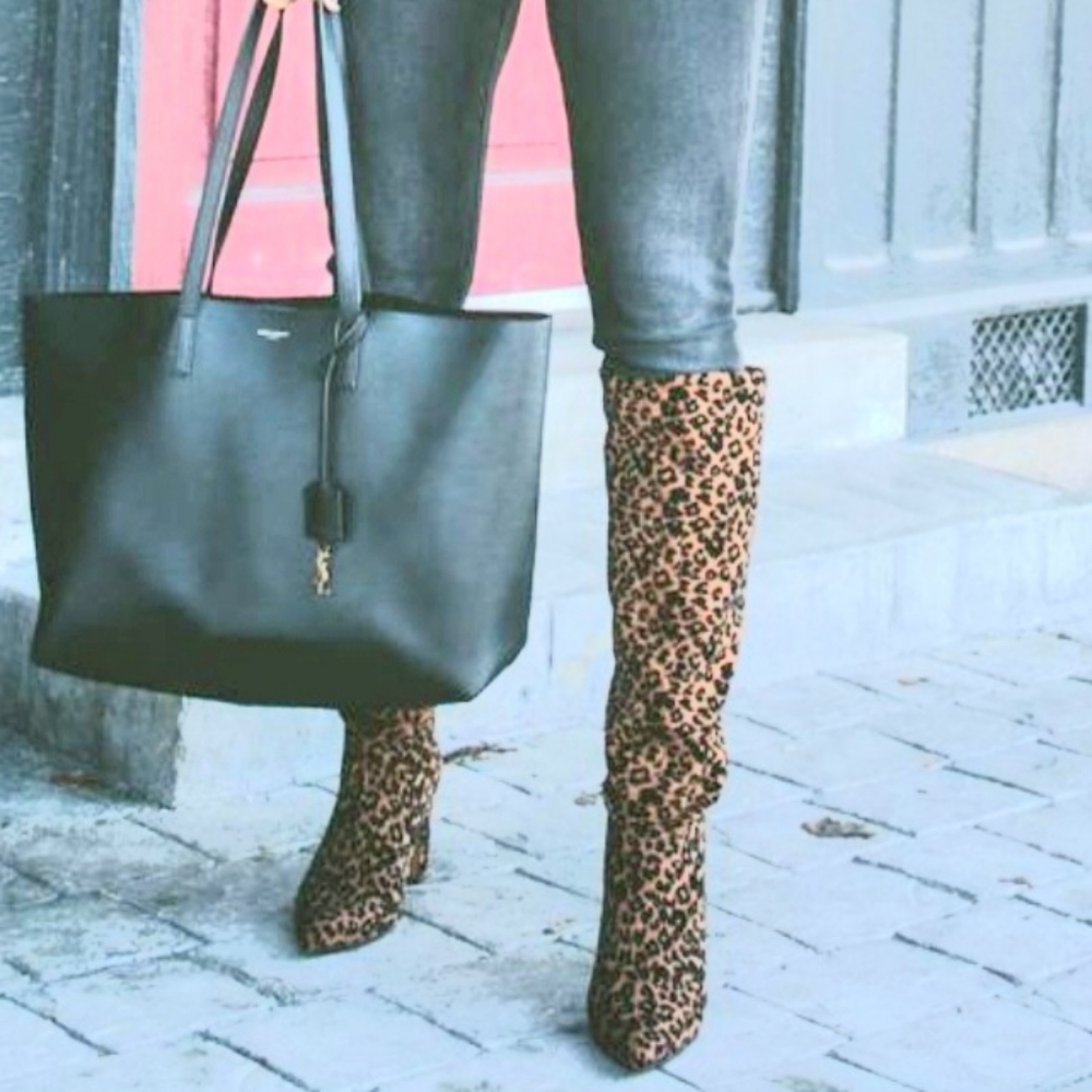 Worthington Leopard Print Heeled Boots size 8  Animal Womens - Picture 2 of 10